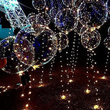 LED Light Up Bobo Baloons 10 Packs, 20 Inches Clear Helium Transparent Balloons 15 pcs, Glow in The Dark Ballons for Christmas Wedding Birthday Valentines Day Halloween Party Decoration - Glow-Paradise