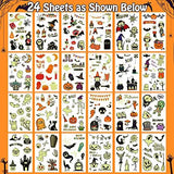 Partywind 250 Styles Glow Halloween Party Supplies, Luminous Halloween Temporary Tattoos for Kids Birthday Party Decorations Favors, Halloween Gifts Goodie Bag Fillers (24 Sheets) - Glow-Paradise