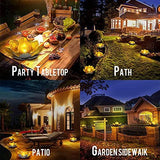 Huaxu Solar Lights Outdoor Garden Decor , Amber Crackle Globe Glass Lotus Decoration,Waterproof Gray Metal Flower Light for Patio,Lawn,Walkway,Tabletop,Ground - Glow-Paradise
