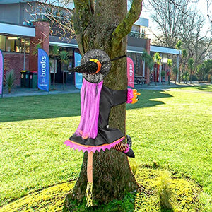 Crashing Witches into Tree Outdoor Halloween Decorations, 47“ Hanging Crashed Witch Outdoor Tree Door Column Porch Haunted Décor - Glow-Paradise
