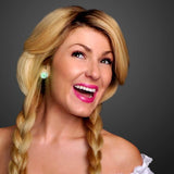 LED LIght up Clip On Blinky Light Earrings (Green Color) - Glow-Paradise