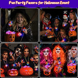 60PCS Halloween Party Favors for Kids, 50 LED Flash Rings & 10 Light Up Necklaces Fidget Toys Halloween Toys Gifts Ghost Pumpkin Glow in the Dark Party Supplies Halloween Treat Goodie Bag Fillers - Glow-Paradise