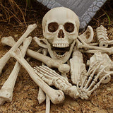 28 Pieces Skeleton Bones and Skull for Halloween Decor or Spooky Graveyard Ground Decoration - Glow-Paradise