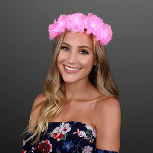 LED Light Up Flowers Halo Headband (Pink Color, 1 Quantity Per Pack) - Glow-Paradise