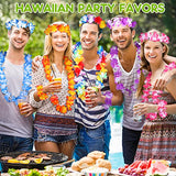 70 Counts Hawaiian Leis Bulk Luau Party Decorations Hawaiian Tropical Party Favors Lei for Adults Kids Hawaii Silk Flower Leis Necklaces Headbands Wristbands Hawaiian Luau Party Supplies Floral Leis - Glow-Paradise