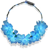 LED Light Up Flowers Halo Headband (Blue Color, 1 Quantity Per Pack) - Glow-Paradise