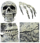 Scary Skull and Hands Skeleton, Realistic Skeleton Lawn Stakes Halloween Decorations Event Party Supplies, Halloween Graveyard Décor - Glow-Paradise