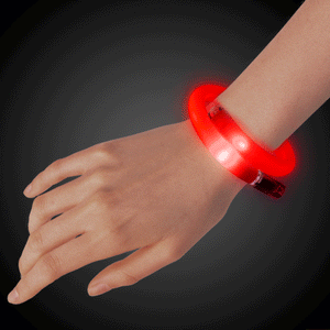 LED Light Up Purple Tube Bracelets (Red Color, 1 Bracelet Per Pack) - Glow-Paradise