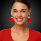 LED Light Up Star Shape Clip-On Earrings (Red Color, 1 Pair Per Pack) - Glow-Paradise