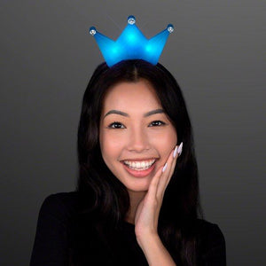 LED Light Up Crown Headband (Blue Color, 1 Quantity Per Pack) - Glow-Paradise