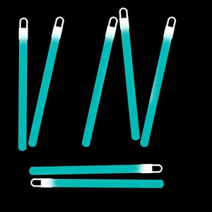 6 Inch Slim Glow Sticks With Lanyards (Aqua Color, 12 Count Per Pack) - Glow-Paradise