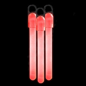 6 Inch Slim Glow Sticks With Lanyards (Red Color, 12 Count Per Pack) - Glow-Paradise