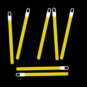 6 Inch Slim Glow Sticks With Lanyards (Yellow Color, 12 Count Per Pack) - Glow-Paradise