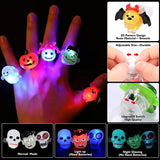 50 pcs Halloween Flash LED Light Up Rings Glow in the Dark Party Supplies (Assorted Colors, 50 Pieces Per Pack) - Glow-Paradise