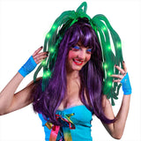 LED Light Up Noodle Headband Flashing Dreads (Green Color, 1 Quantity Per Pack) - Glow-Paradise