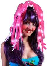 LED Light Up Noodle Headband Flashing Dreads (Pink Color, 1 Quantity Per Pack) - Glow-Paradise