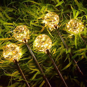 Solar Garden Lights, 2 in One Pack Warm LED Globe Lights, Long Lasting Battery, IP65 Waterproof for Garden Yard Lawn Landscape Decorative - Glow-Paradise