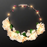 LED Light Up Flowers Halo Headband (Warm White Color, 1 Quantity Per Pack) - Glow-Paradise