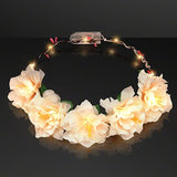 LED Light Up Flowers Halo Headband (Warm White Color, 1 Quantity Per Pack) - Glow-Paradise