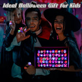 50 pcs Halloween Flash LED Light Up Rings Glow in the Dark Party Supplies (Assorted Colors, 50 Pieces Per Pack) - Glow-Paradise