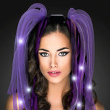 LED Light Up Noodle Headband Flashing Dreads (Purple Color, 1 Quantity Per Pack) - Glow-Paradise