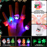 50 pcs Christmas Flash LED Light Up Rings Glow in the Dark Party Supplies (Assorted Colors, 50 Pieces Per Pack) - Glow-Paradise