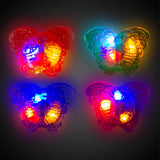 LED Jelly Butterfly Rings (Assorted Colors, 24 Rings Per Pack) - Glow-Paradise