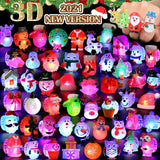 50 pcs Christmas Flash LED Light Up Rings Glow in the Dark Party Supplies (Assorted Colors, 50 Pieces Per Pack) - Glow-Paradise