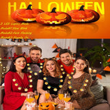 LED Flashing Light Up Halloween Pumpkin Jack O Lantern Necklace Holiday Party Bulbs for Party Decoration (4 Count Per Pack) - Glow-Paradise