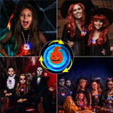 Halloween Flash LED Light Up Spin Necklaces Glow in the Dark Party Supplies (15 Necklaces Per Pack) - Glow-Paradise