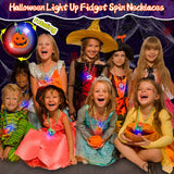 Halloween Flash LED Light Up Spin Necklaces Glow in the Dark Party Supplies (15 Necklaces Per Pack) - Glow-Paradise