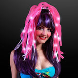 LED Light Up Noodle Headband Flashing Dreads (Pink Color, 1 Quantity Per Pack) - Glow-Paradise