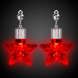 LED Light Up Star Shape Clip-On Earrings (Red Color, 1 Pair Per Pack) - Glow-Paradise