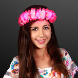 Autumn Festival Harvest Light Up Flower Crown Headband LED Lights (Pink Color, 1 Quantity Per Pack) - Glow-Paradise