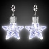 LED Light Up Star Shape Clip-On Earrings (White Color, 1 Pair Per Pack) - Glow-Paradise