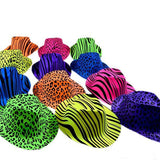 Neon Animal Print Camouflage Fedora Hats (Purple Color, 1 Quantity Per Pack) - Glow-Paradise