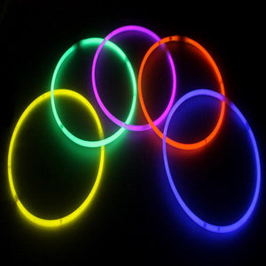 8 Inch Premium Glow Stick Bracelets (Assorted Colors, 100 Counts Per Pack) - Glow-Paradise