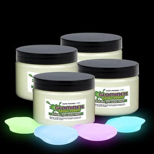 Glominex Glow Paint 8 oz Jars - Invisible Day (Assorted Colors, 4 Jars Per Pack) - Glow-Paradise