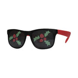Christmas Holly Party Sunglasses (1 Sunglasses Per Pack) - Glow-Paradise