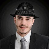 LED Light Up Flashing Fedora Hat with Sequins (Black Color, 1 Quantity Per Pack) - Glow-Paradise