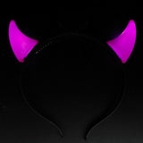 LED Light Up Devil Horns (Pink Color, 1 Quantity Per Pack) - Glow-Paradise
