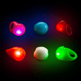 LED Flashing Jelly Rings (Assorted Colors, 24 Rings Per Pack) - Glow-Paradise