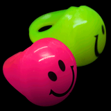 LED Jelly Smiley Face Rings (Assorted Colors, 24 Rings Per Pack) - Glow-Paradise