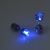 LED Light Up Diamond Shape Stud Earrings (Blue Color, 1 Pair Per Pack) - Glow-Paradise