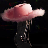 Premium LED Cowboy Hat (Pink Color, 1 Quantity Per Pack) - Glow-Paradise