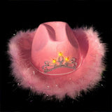 Premium LED Cowboy Hat (Pink Color, 1 Quantity Per Pack) - Glow-Paradise