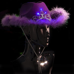Premium LED Cowboy Hat (Purple Color, 1 Quantity Per Pack) - Glow-Paradise