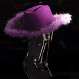Premium LED Cowboy Hat (Purple Color, 1 Quantity Per Pack) - Glow-Paradise