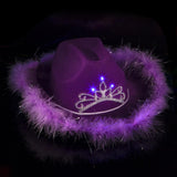 Premium LED Cowboy Hat (Purple Color, 1 Quantity Per Pack) - Glow-Paradise