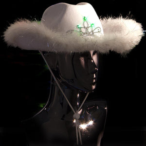 Premium LED Cowboy Hat (White Color, 1 Quantity Per Pack) - Glow-Paradise